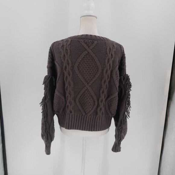 Line & Dot Jasper Fringe Sweater - Charcoal Small - Picture 9 of 9